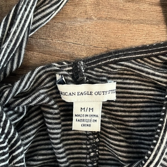 AEO Stretchy Black/White Striped Dress - Picture 2 of 4